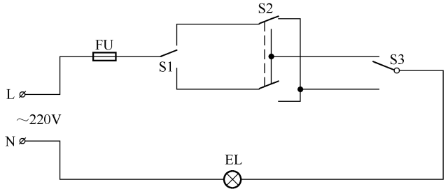 3个开关控制1盏灯，怎么连接线路？附上36种常见照明控制原理图！的图6