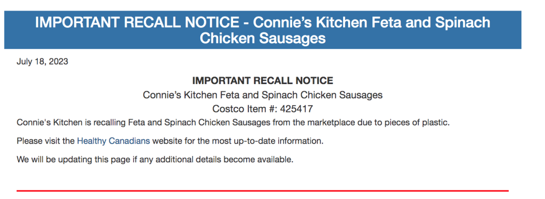 注意！Costco召回多款产品，可拿回店里退全款！