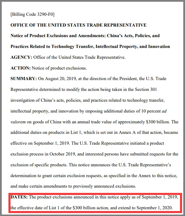 美国最新公布加征关税排除清单，涉及64项中国商品(图1)