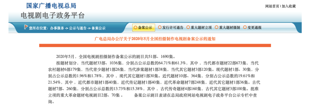 100部农村电视剧大全 广电总局1-5月电视剧备案汇总