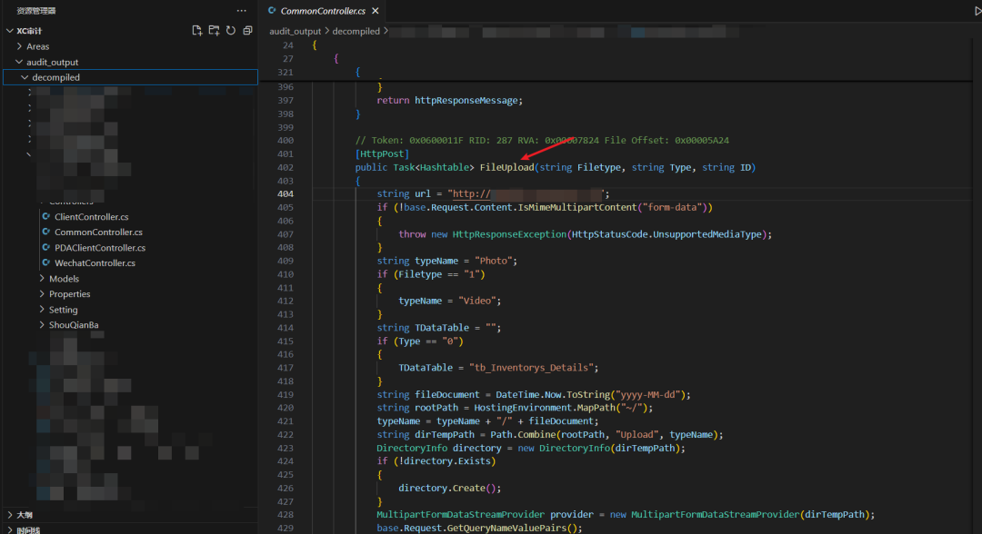 CommonController.cs 中的 FileUpload 方法,根据 Filetype 参数决定保存目录为 Photo 或 Video