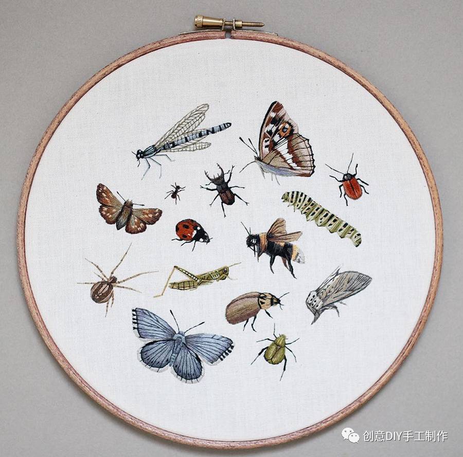 手作人逼真动物刺绣英国的emillieferris