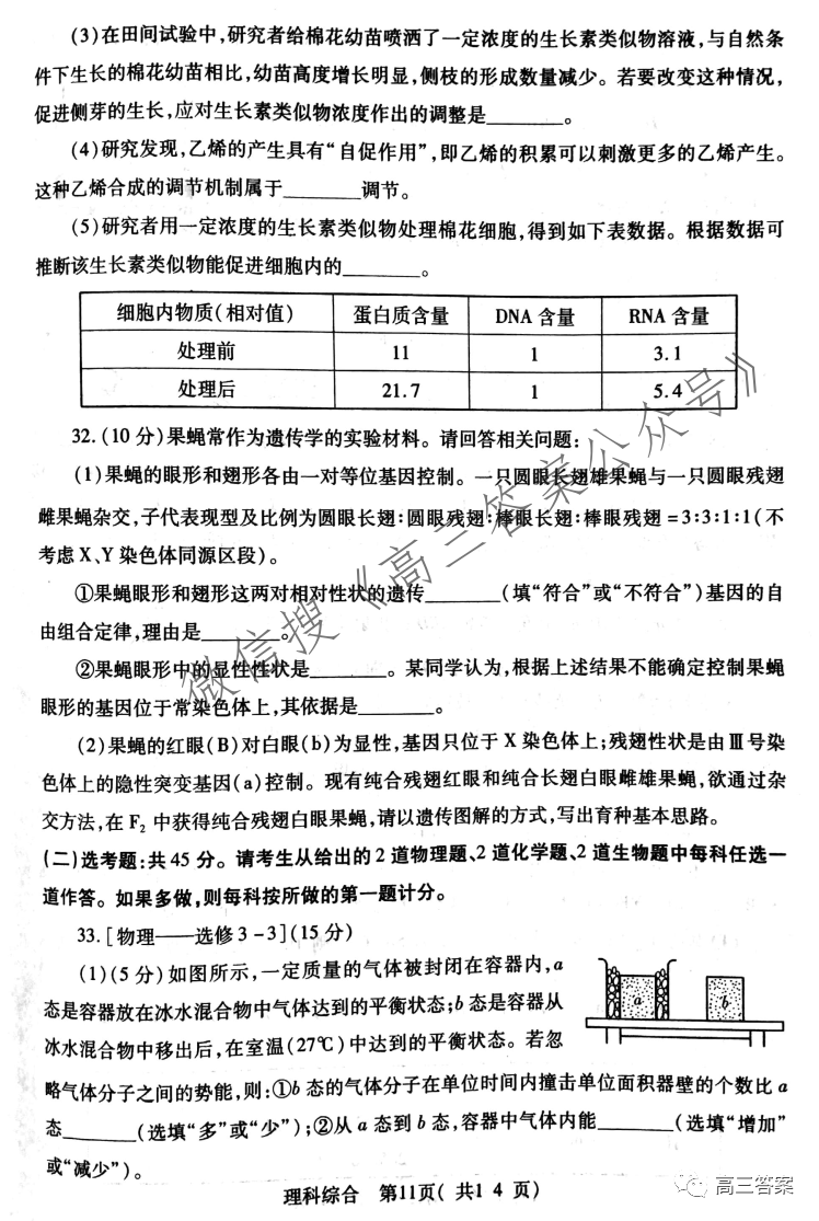 Xcs22屆高三一模理科綜合 全網搜