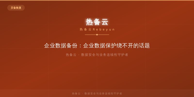 热备云-企业数据备份：企业数据保护绕不开的话题