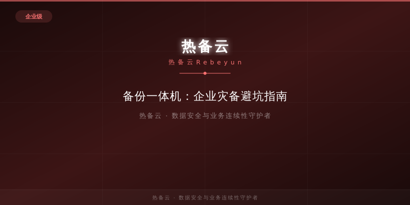 热备云-备份一体机：企业灾备避坑指南