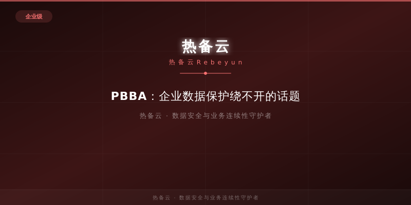 热备云-PBBA：企业数据保护绕不开的话题
