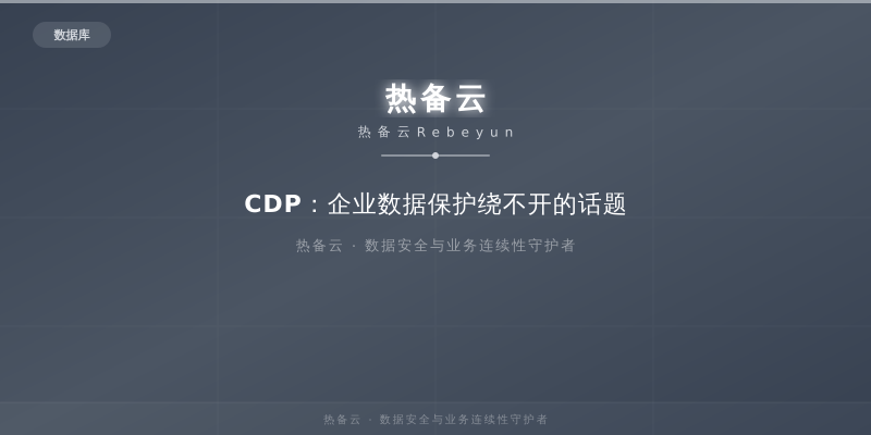 热备云-CDP：企业数据保护绕不开的话题