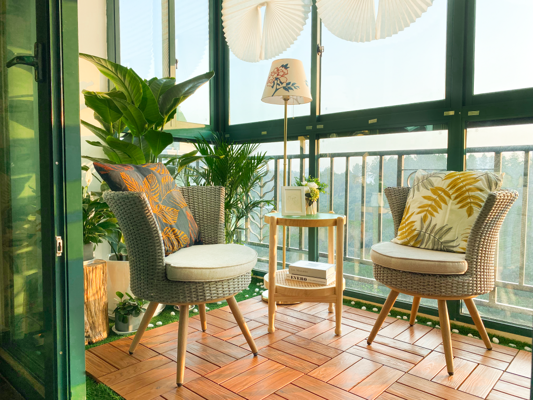 木兰溪木阳台改造|6m²阳台，低成本布置一个治愈系阳台小花园，享受城市田园乐趣