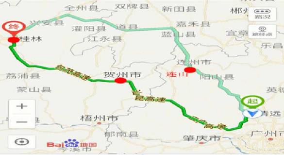 二广高速公路连山至贺州支线路线始于已通车二广高速公路连山县福堂镇