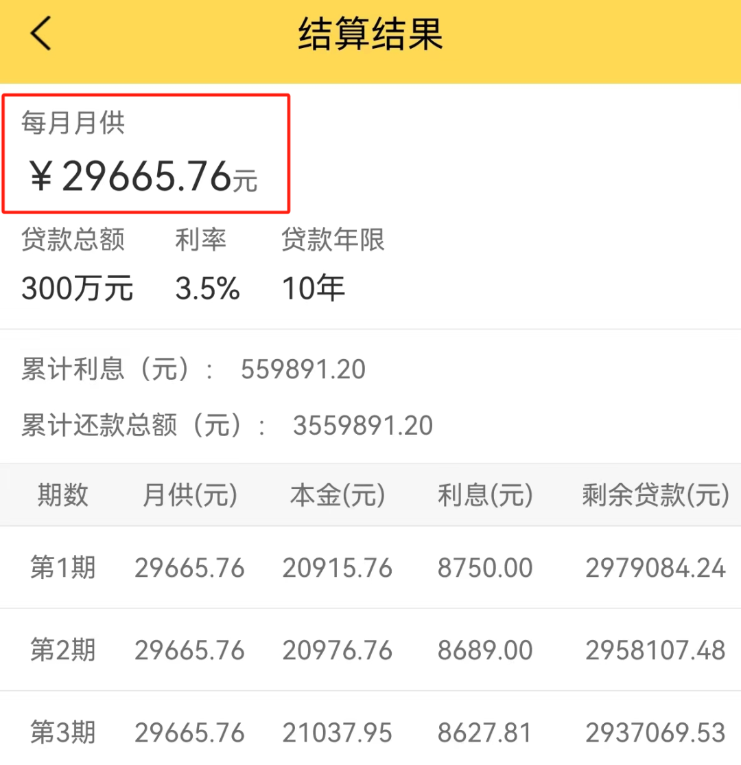 按揭35万还20年多少年