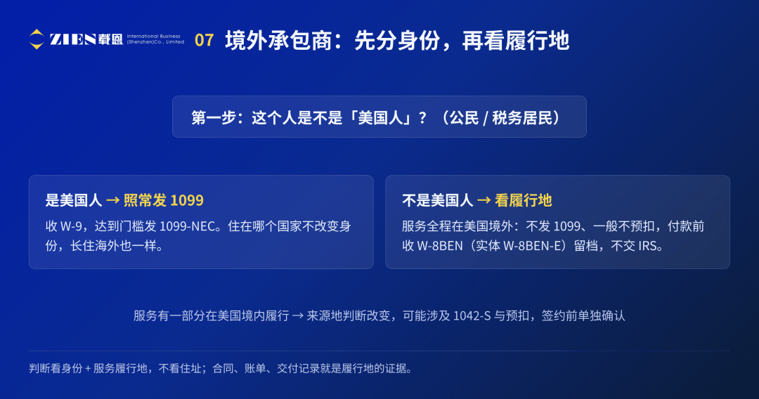 美国公司发1099还是W2？境外承包商与新规全解析