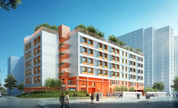 龙口西小学太阳广场校区建设工程项目封顶啦！