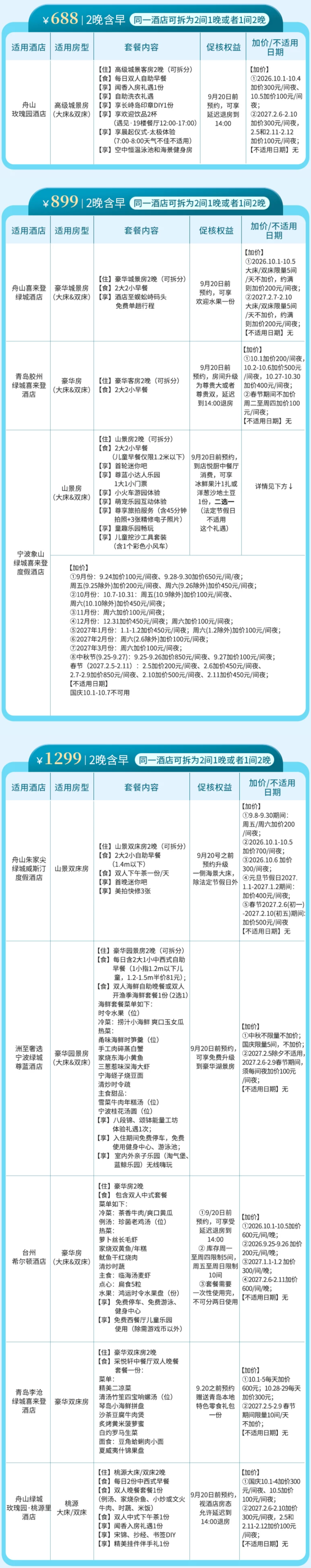 华住全国通兑159元起全程不加价 三亚舟山乌镇等亲子度假酒店套餐汇总