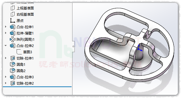 Solidworks画一个镂空零件的图7