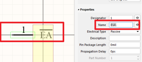 【Altium知识小课29】元件管脚Name如何添加上横线表示负信号？的图1