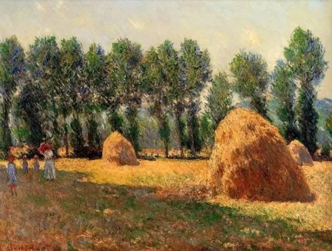 在写生中光源和色调 对画面的影响尤其重要 例如莫奈的《草垛》 光源