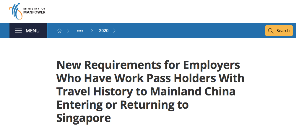 【重要通知】新加坡长期准证持有者访华返新前须取得人力部同意！