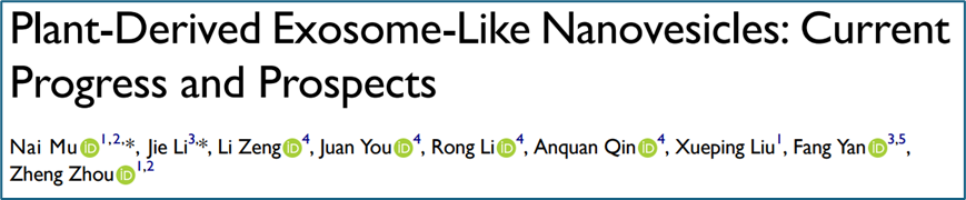 【文献速递】植物来源的类外泌体纳米囊泡的研究进展与展望
