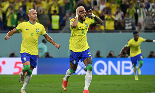 巴西4比1大勝韓國，晉級八強	！1/4決賽將戰克羅地亞（巴西隊沒落了）