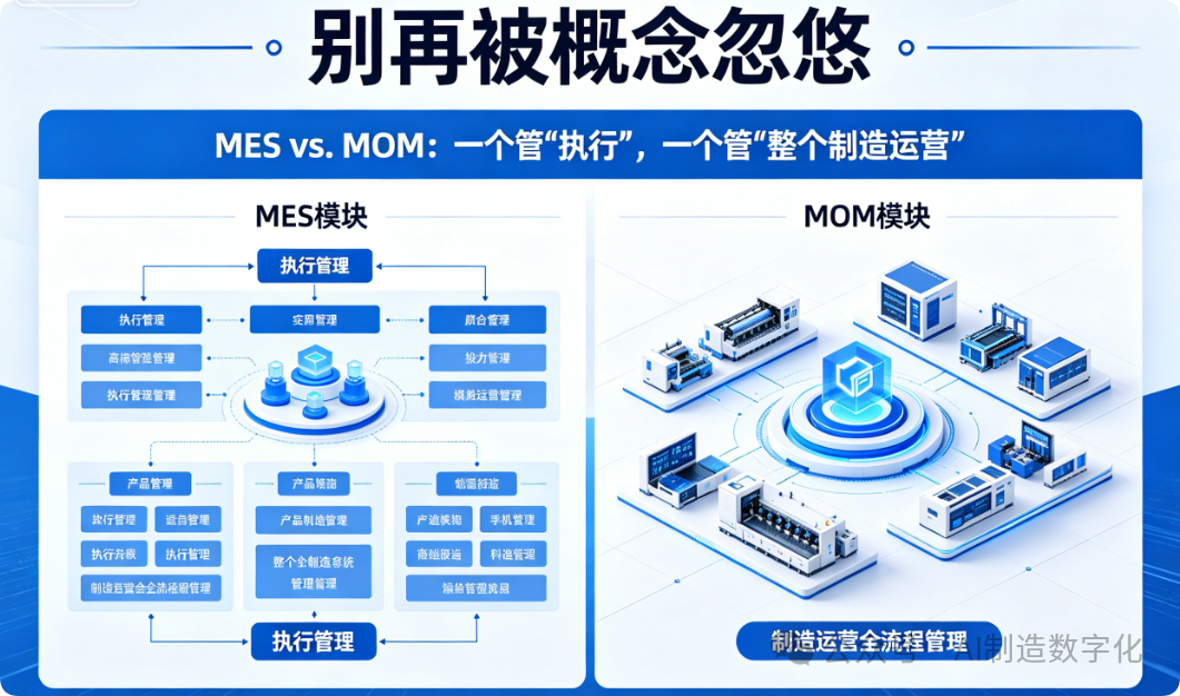 MES vs. MOM：一个管“执行”，一个管“整个制造运营”(图1)