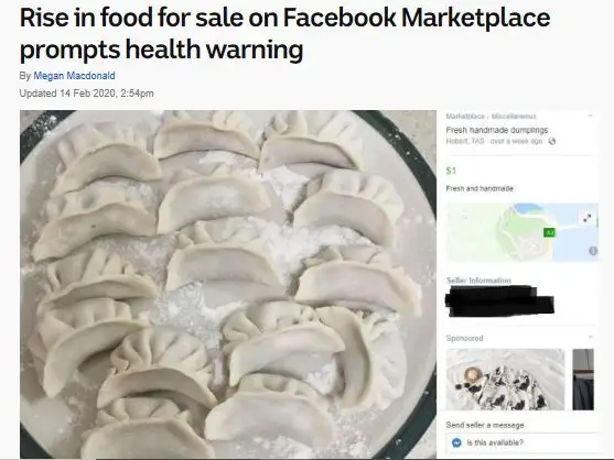 FaceBook脸书平台现饺子、春卷等食品销售 引发健康警告 - 3