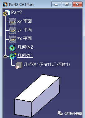 [CATIA知识点] CATIA V5， CATPart关联设计实体图标详解，结构树实体图标上的小logo是怎么来的？的图21