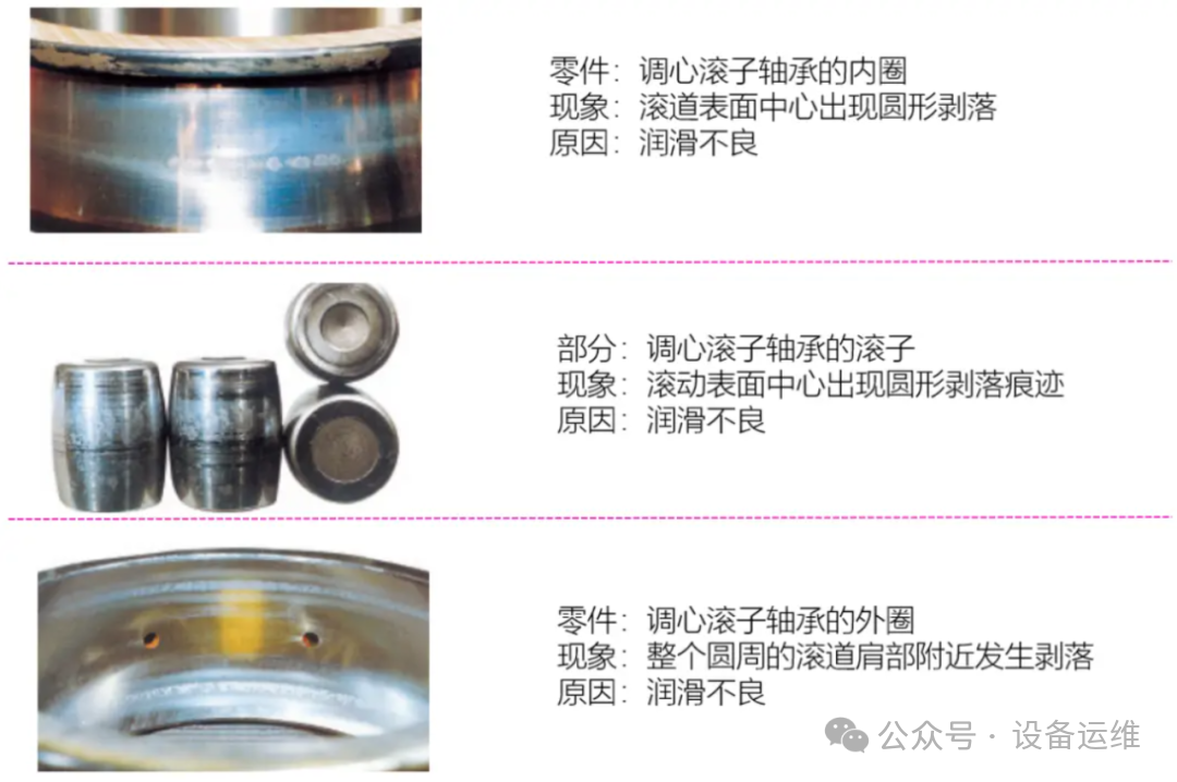 结合图片“直观看看”轴承损坏的各种情况以及措施