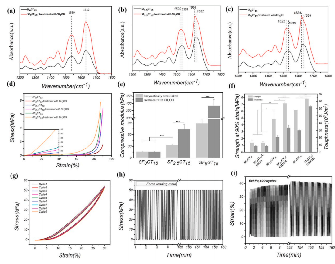 华南理工曹晓东团队：用于软骨再生的载干细胞3D打印丝素蛋白/明胶支架的图3