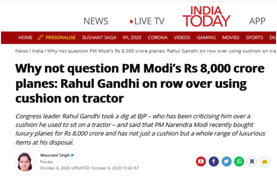 印政客炮轰莫迪砸重金买“空军一号”，还叫嚣“在边境击退中国100公里”