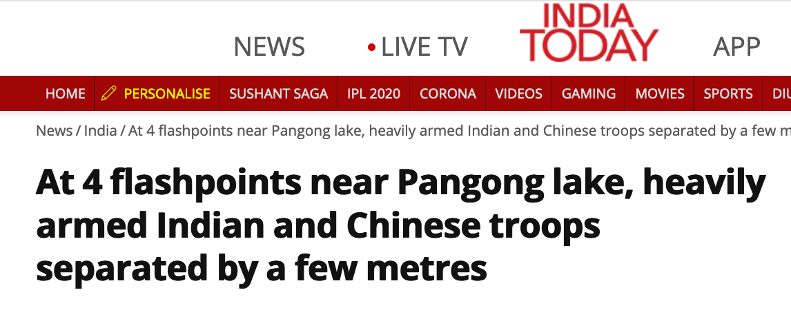 印媒透露：班公湖两岸热点地区，中印军队彼此间仅几米距离