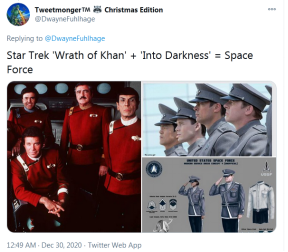 制服撞衫《星际迷航》服装？美国太空军辟谣：还在设计中，网图不是真的