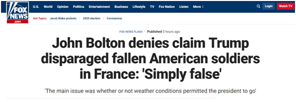 特朗普蔑视阵亡将士拒绝参观公墓？刚出书“黑过”总统的博尔顿出来否认：完全错误！