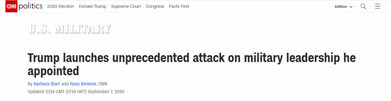 前所未有公开攻击！特朗普批美军高层：只想打仗，让军火商“开心”