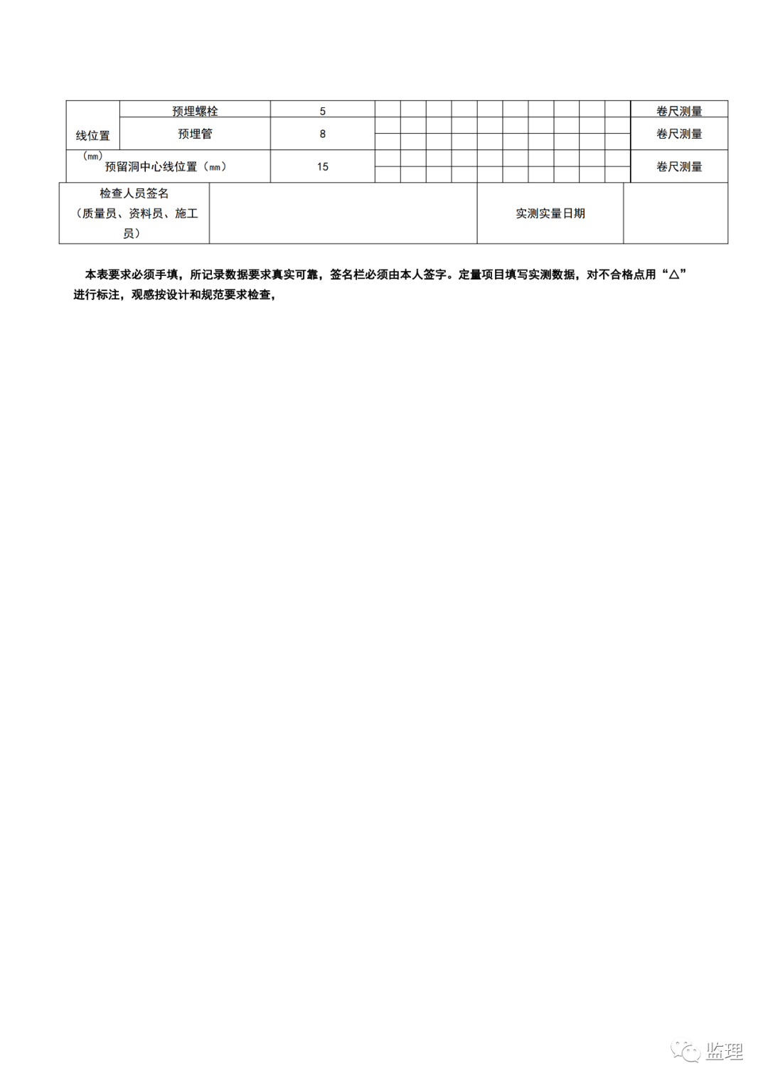 混凝土 砌体 装饰装修实测实量验收标准 记录表 全网搜