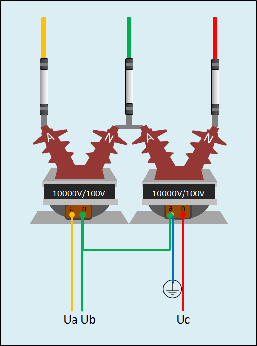 电压互感器接线方式与端子标示的图2