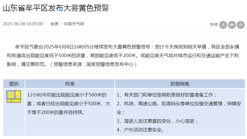 2025年06月08日烟台天气