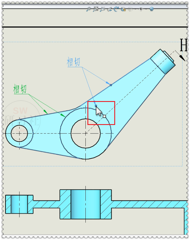 在SolidWorks工程图里给注释、标注添加双箭头或多箭头的图8