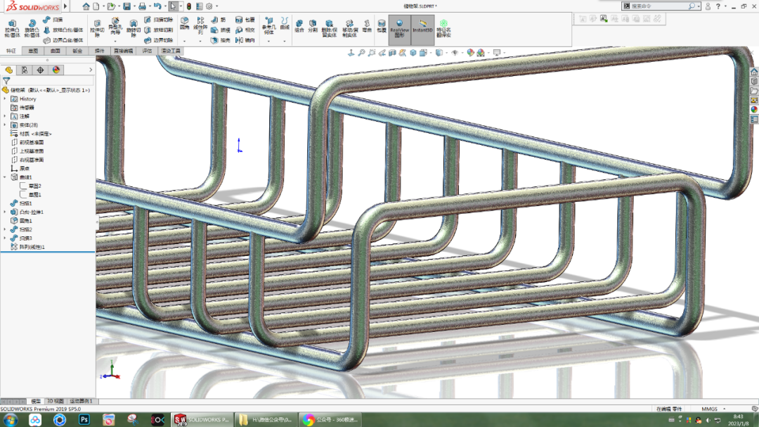 SolidWorks用两种方法画这个储物架的图4