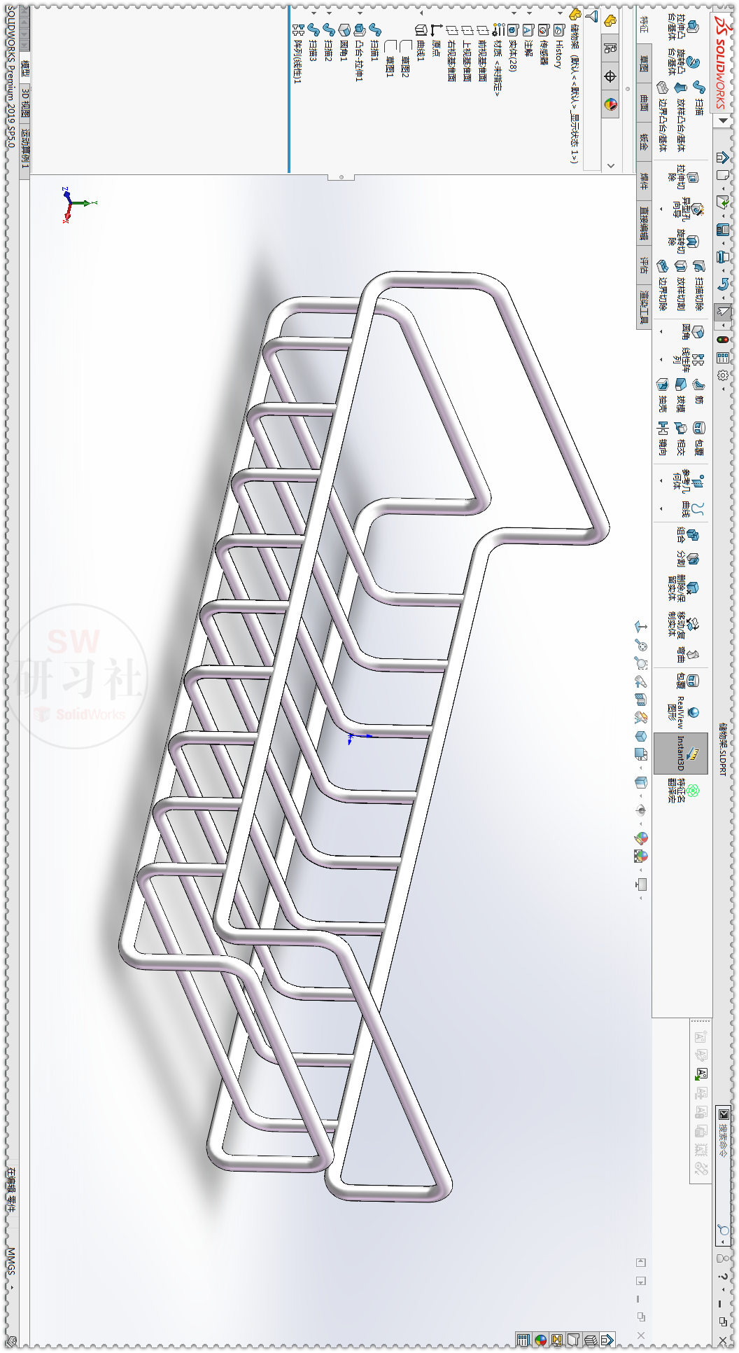 SolidWorks用两种方法画这个储物架的图18