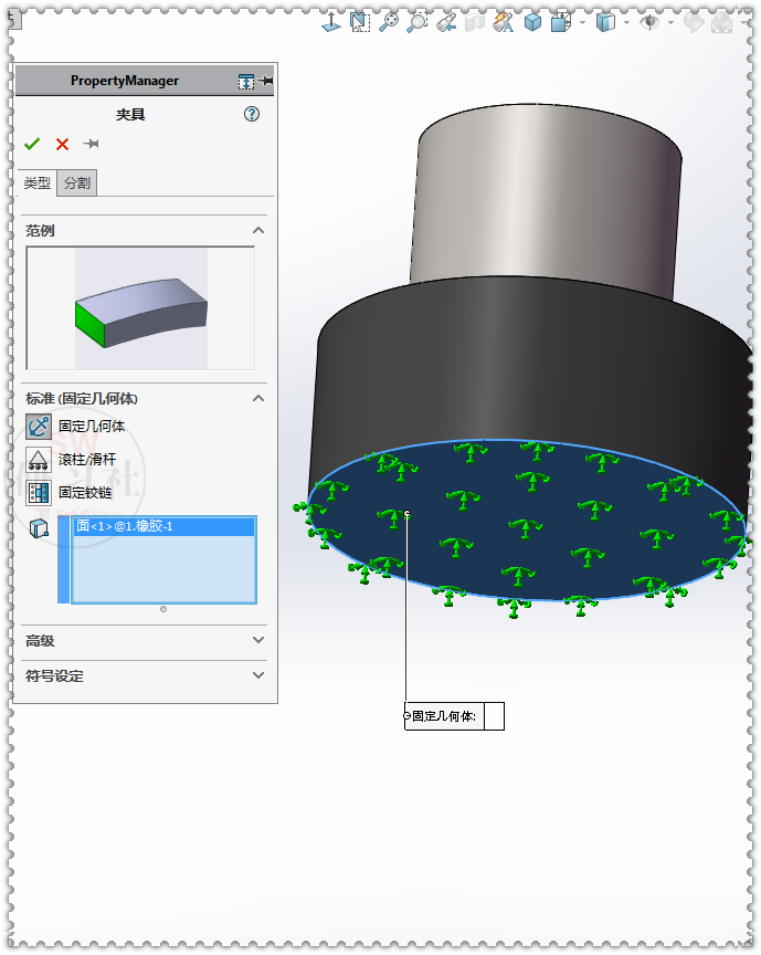 SolidWorks Simulation橡胶挤压弹性仿真的图15