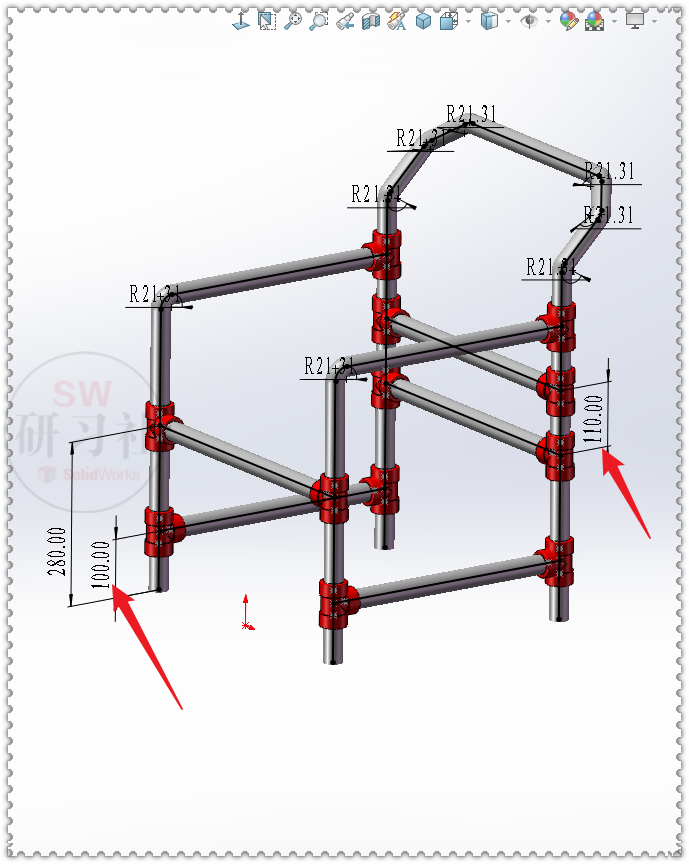 用SolidWorks管路组装一把螺纹钢管椅的图18