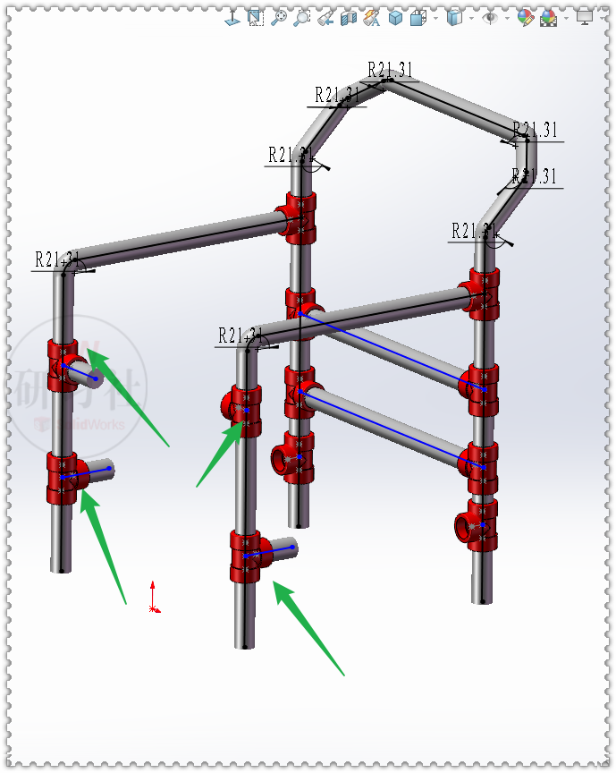 用SolidWorks管路组装一把螺纹钢管椅的图17