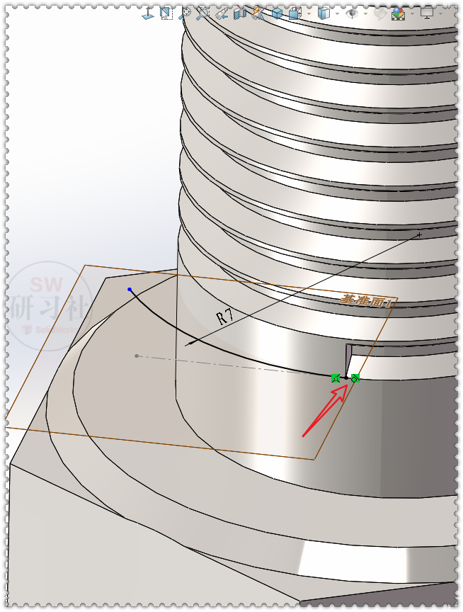 SolidWorks两种螺纹线收尾的简单画法的图19