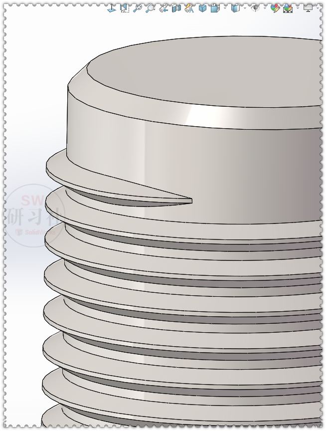 SolidWorks两种螺纹线收尾的简单画法的图14