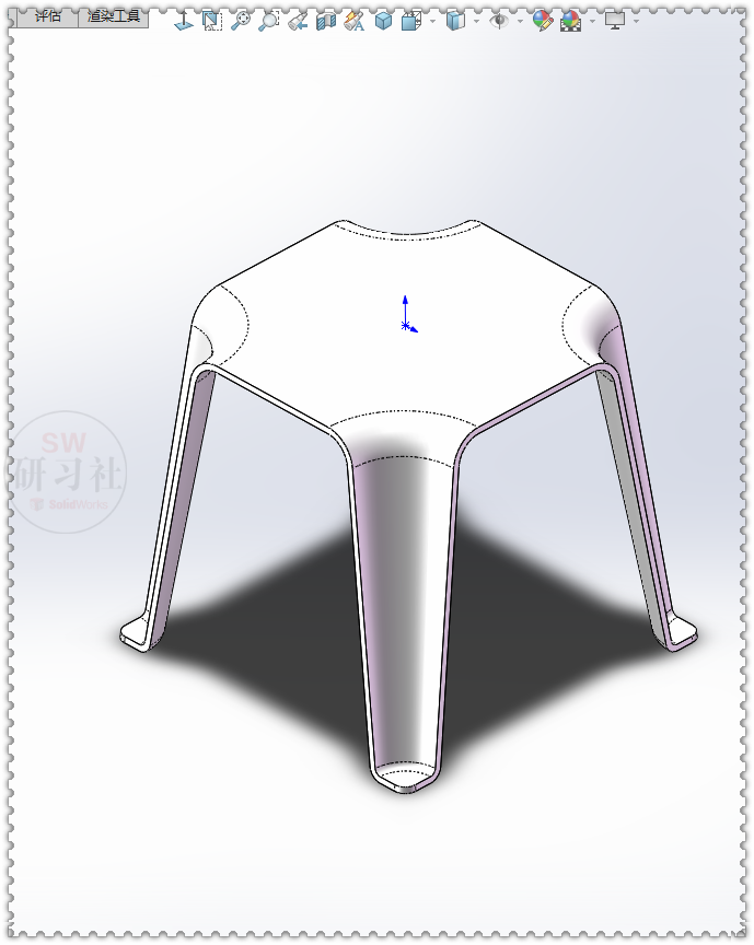 用SolidWorks实体画的弧面小板凳的图11