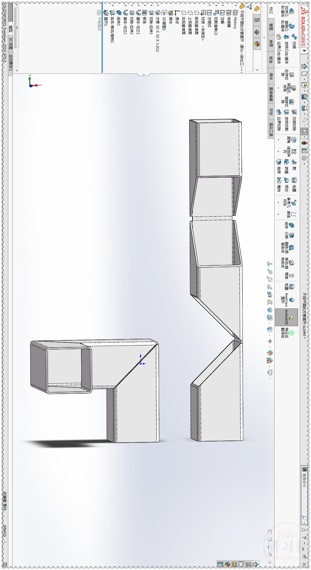 用SolidWorks把不同平面的方管展开的图20