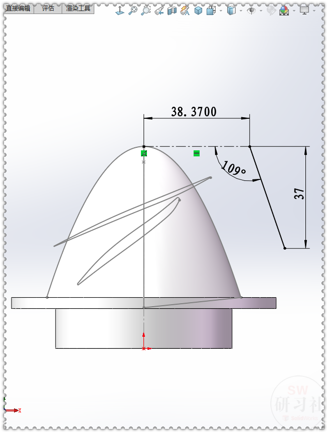 用SolidWorks画叶轮推进器装配体里的叶轮零件的图18