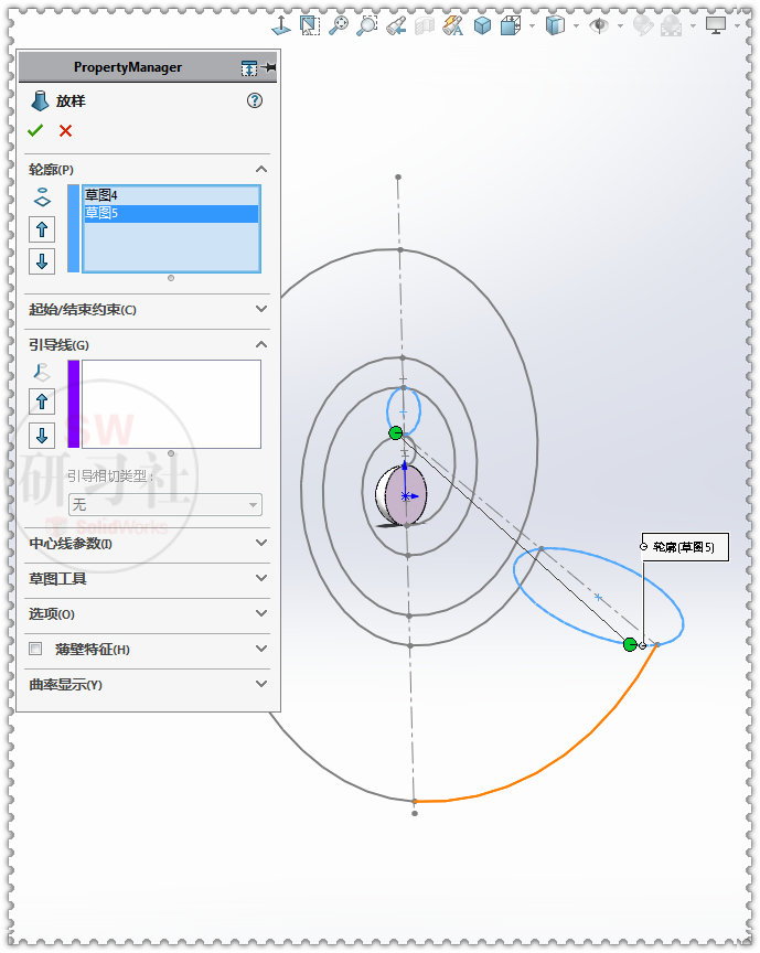 用SolidWorks重画鹦鹉luo音箱，这次用放样画的的图16