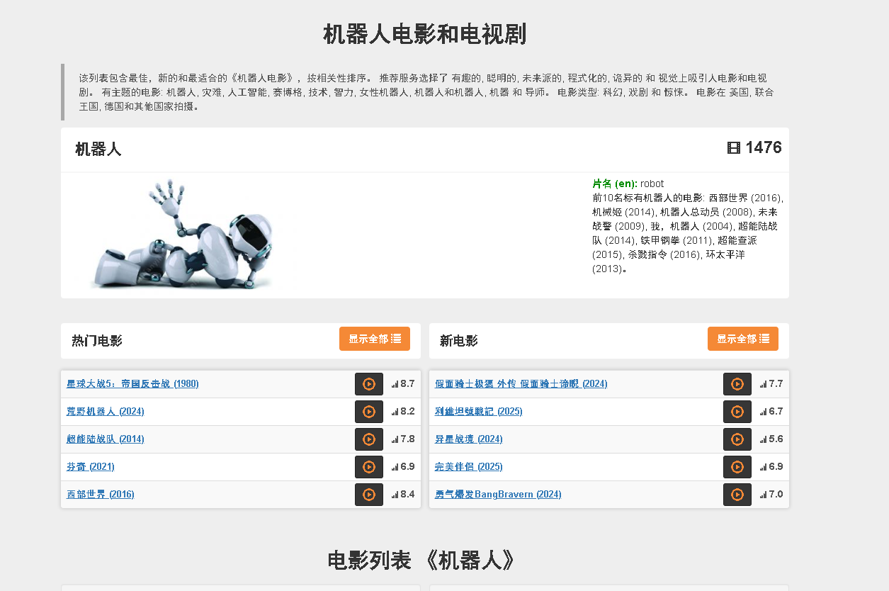 类似电影推荐网站 - 根据喜好智能匹配佳片，告别剧荒