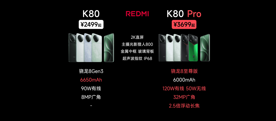 K80 ¥2499｜K80Pro ¥3699，熟悉的红米回来了